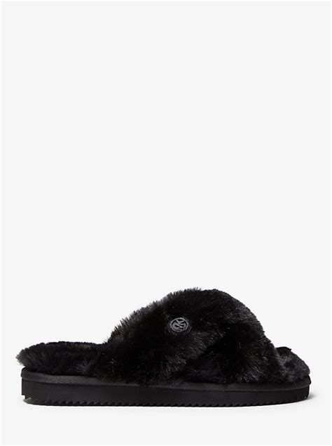 michael kors lala pantoffel|Lala Faux Fur Slide Sandal .